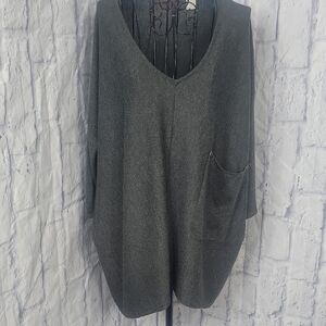 Kerisma Dark Gray V-Neck Sweater Poncho M/L